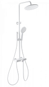 Wonzon & Woghand Muse Душевая стойка: термостат, верхний и ручной душ, шланг, цвет: белый матовый WW-B4113-MW