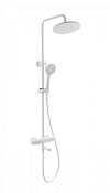 Wonzon & Woghand Neo Душевая стойка: термостат, верхний и ручной душ, шланг, цвет: белый матовый WW-B3035-A3-MW