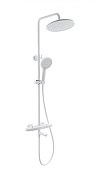 Wonzon & Woghand Neo Душевая стойка: термостат, верхний и ручной душ, шланг, цвет: белый матовый WW-B3046-A1-MW
