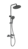 Wonzon & Woghand Neo Душевая стойка: термостат, верхний и ручной душ, шланг, цвет: темный графит WW-B3035-A2-BGG