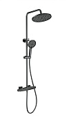 Wonzon & Woghand Neo Душевая стойка: термостат, верхний и ручной душ, шланг, цвет: темный графит WW-B3045-A-BGG