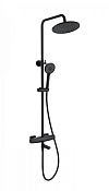 Wonzon & Woghand Neo Душевая стойка: термостат, верхний и ручной душ, шланг, цвет: черный матовый WW-B3035-A3-MB
