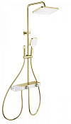 Wonzon & Woghand Душевая стойка: термостат, верхний, ручной и гигиенич. душ, цвет: браширов. золото WW-B4161-BG