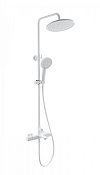 Wonzon & Woghand Solid Душевая стойка: термостат, верхний и ручной душ, шланг, цвет: белый матовый WW-C3011-A-MW