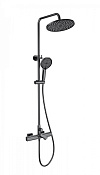 Wonzon & Woghand Solid Душевая стойка: термостат, верхний и ручной душ, шланг, цвет: темный графит WW-C3011-A-BGG