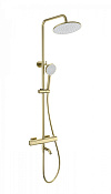 Wonzon & Woghand Stay Душевая стойка: термостат, верхний и ручной душ, шланг, цвет: брашир. золото WW-B3051-A1-BG