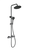 Wonzon & Woghand Stay Душевая стойка: термостат, верхний и ручной душ, шланг, цвет: темный графит WW-B3051-A-BGG