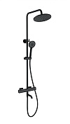 Wonzon & Woghand Stay Душевая стойка: термостат, верхний и ручной душ, шланг, цвет: черный матовый WW-B3051-A1-MB