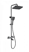 Wonzon & Woghand Stay Душевая стойка: термостат, верхний и ручной душ, шланг, цвет: темный графит WW-B3016-T1-BGG
