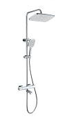Wonzon & Woghand Stay Душевая стойка: термостат, верхний и ручной душ, шланг, держатель, цвет: хром WW-B3016-T1-CR