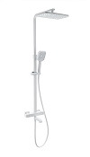 Wonzon & Woghand Stay Душевая стойка: термостат, верхний и ручной душ, шланг, цвет: белый матовый WW-B3026-T1-MW