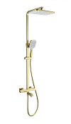 Wonzon & Woghand Stay Душевая стойка: термостат, верхний и ручной душ, шланг, цвет: брашир. золото WW-B3026-T1-BG