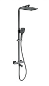Wonzon & Woghand Stay Душевая стойка: термостат, верхний и ручной душ, шланг, цвет: темный графит WW-B3026-T1-BGG