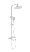 Wonzon & Woghand Stay Душевая стойка: термостат, верхний и ручной душ, шланг, цвет: белый матовый WW-A3007-T1-MW