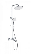 Wonzon & Woghand Душевая стойка: термостат, верхний и ручной душ, шланг, держатель, цвет: хром WW-B3057-A-CR