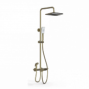 Wonzon & Woghand Душевая стойка: термостат, верхний, ручной и гигиенич. душ, цвет: браширов. золото WW-B3310-BG