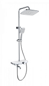 Wonzon & Woghand Душевая стойка: термостат, верхний и ручной душ, шланг, держатель, цвет: хром WW-B3099-A-CR