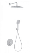 Wonzon & Woghand Душевой комплект встр: термостат, верхний душ, шланг, держат, цвет: белый матовый WW-D2017-A-MW