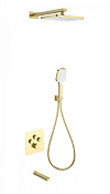 Wonzon & Woghand Душевой комплект встр: термостат, верхний душ, шланг, цвет: брашированное золото WW-B4005-BG
