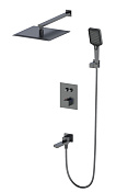 Wonzon & Woghand Душевой комплект встр: термостат, верхний душ, шланг, держат, цвет: темный графит WW-88929003-BGM