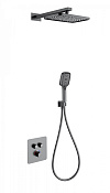 Wonzon & Woghand Душевой комплект встр: термостат, верхний душ, шланг, держат, цвет: темный графит WW-B4003-BGG