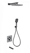 Wonzon & Woghand Душевой комплект встр: термостат, верхний душ, шланг, держат, цвет: темный графит WW-B4005-BGG