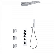 Wonzon & Woghand Душевой комплект встр: термостат, верхний и ручной душ, шланг, держат., цвет: хром WW-D4100-A-CR