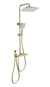 Wonzon & Woghand Muse Душевая стойка: термостат, верхний, ручной и гигиен. душ, цвет: брашир. золото WW-B4132-A-BG