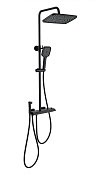 Wonzon & Woghand Muse Душевая стойка: термостат, верхний, ручной и гигиен. душ, цвет: черный матовый WW-B4132-A-MB