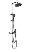 Wonzon & Woghand Душевая стойка: термостат, верхний, ручной и гигиенич. душ, цвет: темный графит WW-B3097-A-BGG