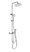 Wonzon & Woghand Душевая стойка: термостат, верхний, ручной и гигиенический душ, шланг, цвет: хром WW-B3097-A-CR