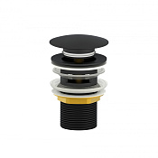 Wonzon & Woghand Донный клапан для раковины с переливом, цвет: черный матовый WW-88SS01-MB