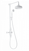 Wonzon & Woghand Retro Душевая стойка: термостат, верхний и ручной душ, шланг, цвет: белый матовый WW-B3041-MW