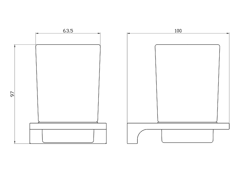Wonzon & Woghand Eclipse Стакан подвесной, стеклянный, цвет: хром WW-9121-CR
