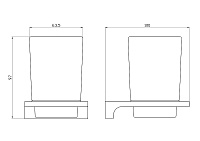 Wonzon & Woghand Eclipse Стакан подвесной, стеклянный, цвет: хром WW-9121-CR