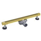 Wonzon & Woghand Трап линейный 90 см, комплект с решеткой, сифоном и ножками, цвет: брашир. золото WW-65409T-BG