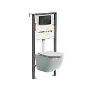 Ceramicanova Balance/Forma Комплект: инстал., унитаз, клавиша, шумоизоляция, цвет: черный матовый CN3009_121001MB