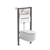 Ceramicanova Balance/Ulma Комплект: инстал., унитаз, клавиша, шумоизоляция, цвет: хром глянцевый CN4006_121001CH