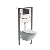 Ceramicanova Balance/Mono Комплект: инстал., унитаз, клавиша, шумоизоляция, цвет: черный матовый CN1905_121001MB