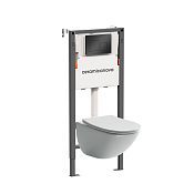 Ceramicanova Balance/Mono Комплект: инстал., унитаз, клавиша, шумоизоляция, цвет: черный матовый CN1905_121002MB