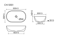 Ceramicanova Twist Раковина чаша 50x30x14h, без перелива, цвет: белый CN12001