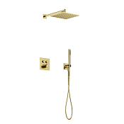 Sancos Linn Душевой комплект: термостат., с внутр. частью, шланг, ручной и верхний душ, цвет: золото SC9022BG