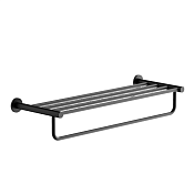 Sancos Base Полка для полотенец с полотенцедержателем 65x22 см, подвесная, цвет: черный матовый SC9028MB