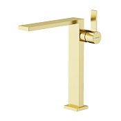 Sancos Linn Смеситель для раковины высокий, без д/к, выс. излива 24,8 см, цвет: брашированное золото SC9020BG