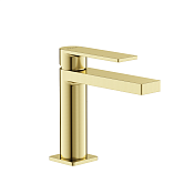 Sancos Studio Смеситель для раковины, без д/к, длина излива 12,5 см, цвет: брашированное золото SC9015BG