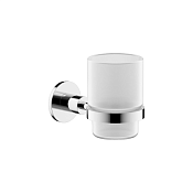 Sancos Base Стакан для зубных щеток подвесной, стеклянный матовый, цвет: хром SC9030CH