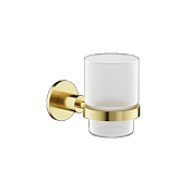 Sancos Base Стакан для зубных щеток подвесной, стеклянный матовый, цвет: брашированное золото SC9030BG