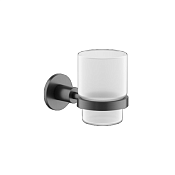 Sancos Base Стакан для зубных щеток подвесной, стеклянный матовый, цвет: вороненая сталь SC9030GG