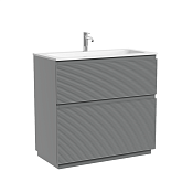 Sancos Folk Floor Тумба под раковину, напольная 89x45x85h см, с 2-мя выдвиж. ящ., цвет: ergraut soft FL90FES