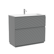 Sancos Folk Floor Тумба под раковину, напольная 99,5x45x85h см, 2 выдвиж. ящ., цвет: ergraut soft FL100FES